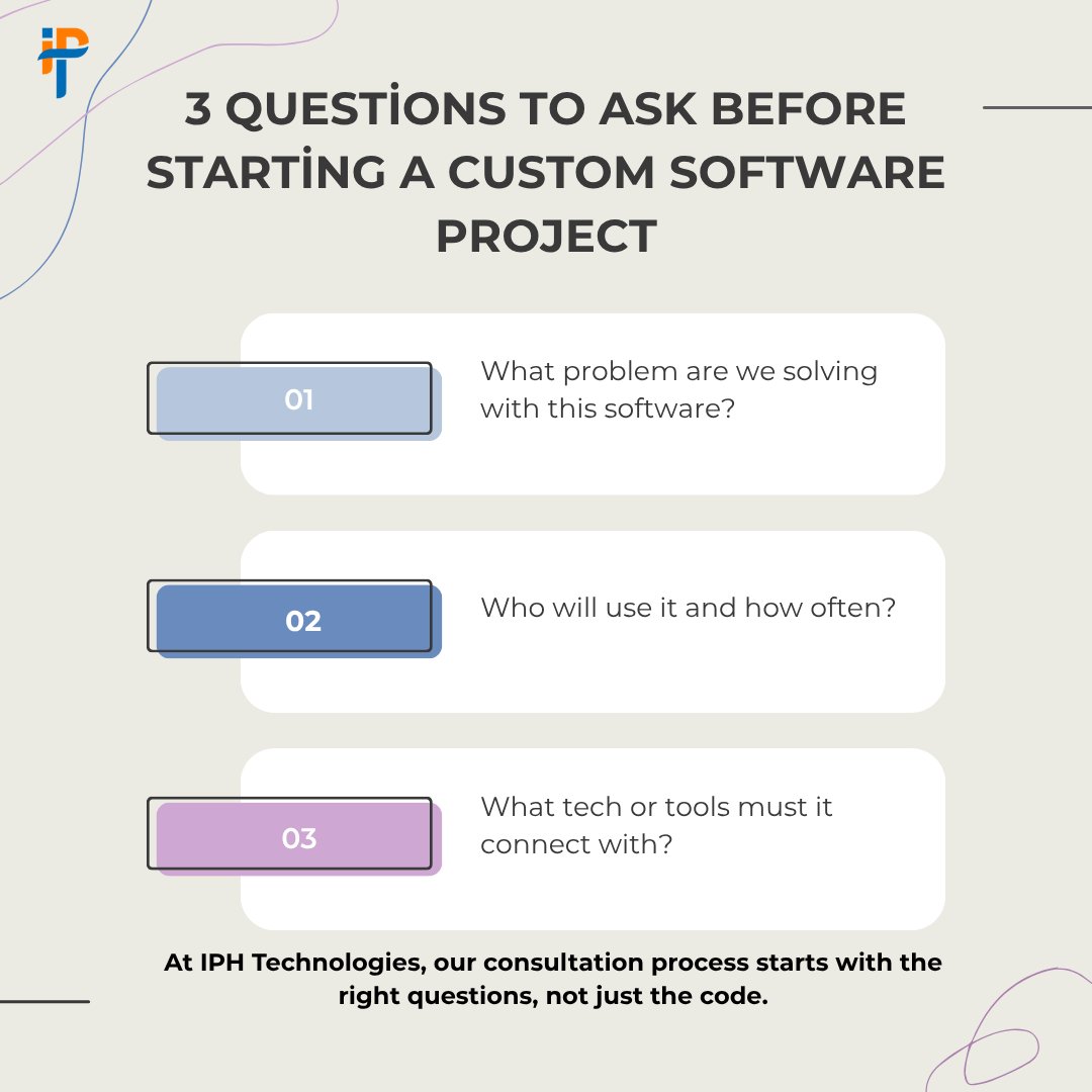 iphtechnologies's tweet image. Before you start building software, ask these 3 questions:
🔍 It’ll save you money and time.

Visit - iphtechnologies.com/?utm_source=so…

#SoftwarePlanning #CustomSoftware #TechConsulting #IPHtechnologies #SmartDevelopment #BuildWithPurpose