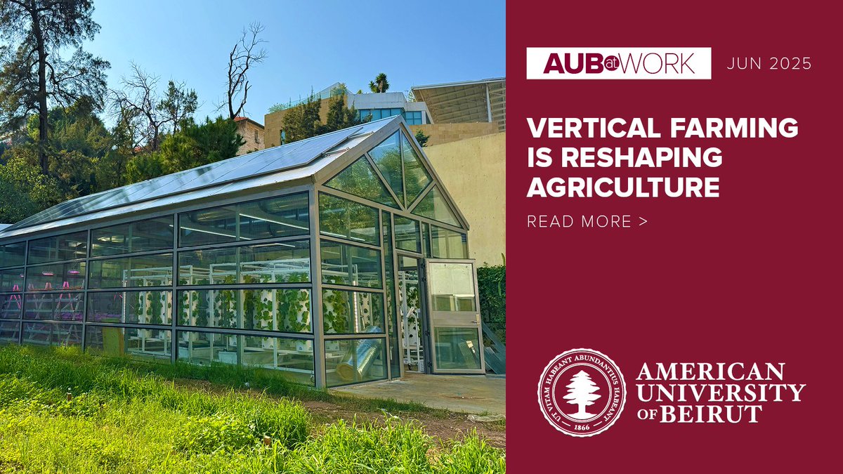🌿#AUB’s vertical farming project is redefining how we grow food in a changing climate—smart, sustainable, and scalable.

From leafy greens to strawberries, this high-tech hydroponic unit is a model for resilient agriculture in low-resource regions.

Read more here: