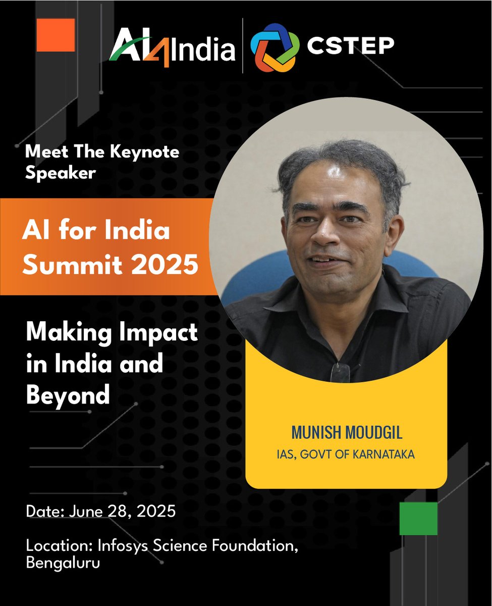 AI for India Summit 2025 | Keynote Speaker Announcement

As we move closer to the #AIforIndiaSummit2025, we are pleased to announce two distinguished keynote speakers for the event, to be held in Bengaluru!

Mr. Manoj Jain, Chairman &amp; Managing Director, Bharat Electronics Ltd.