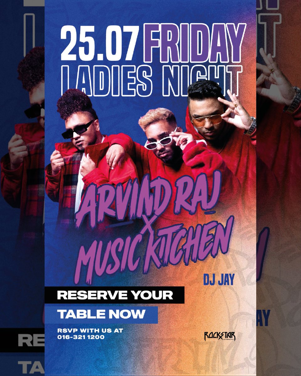 Rockstar_KL's tweet photo. 🔥 LADIES NIGHT: JULY EDITION 🔥
Every Friday @ Rockstar Changkat 💋
04/07 – @hollasantesh 
11/07 – ChakraSonic
18/07 – Dhilip Varman
25/07 – @arvindrajtweets x @PremD7 @ItsSid 

Free entry for ladies 💄
RSVP: 016-321 1200
#LadiesNight #RockstarChangkat #KLNightlife https://t.co/WwzNZg53DZ