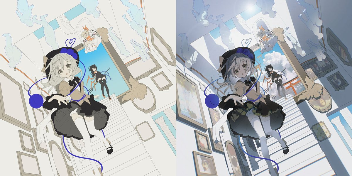 _Regenschirm__'s tweet image. #皆さんラフと塗った後を見せてください