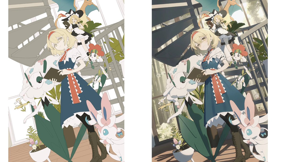 _Regenschirm__'s tweet image. #皆さんラフと塗った後を見せてください