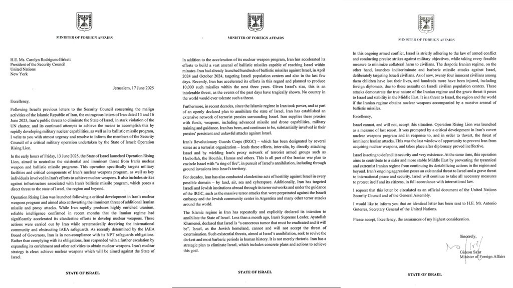 Iran has a strategic plan to eliminate Israel. Israel cannot and will not accept the threat of extermination! 
My letter to the UN Security Council, exposing Iran's malign plans to annihilate Israel -&gt;