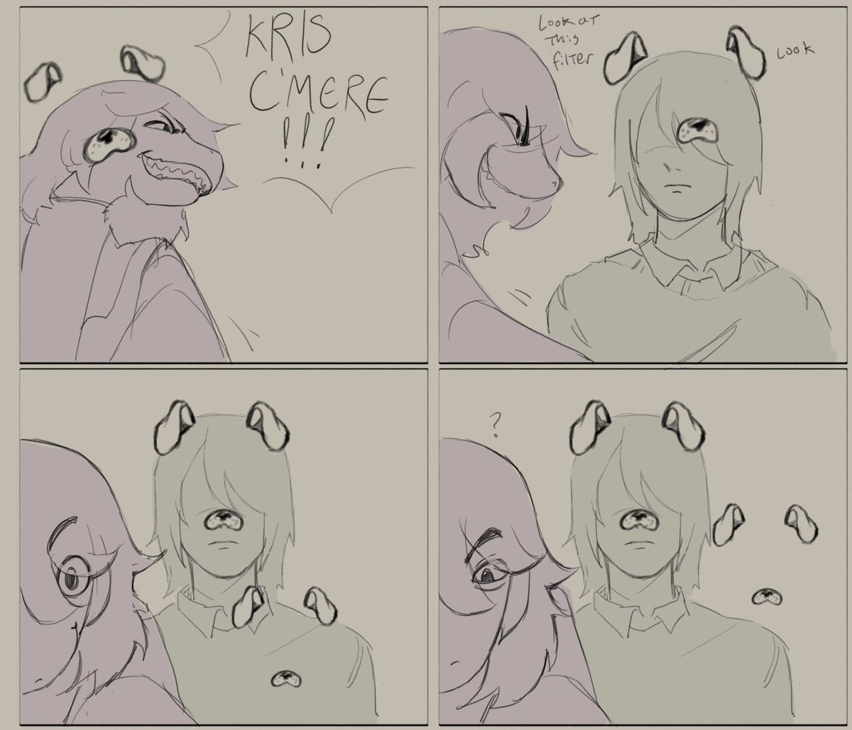 Sketchalicious1's tweet image. (1/2) snapchat filter SORRY reposting bc of the format #DELTARUNE #susiedeltarune #Krisdeltarune