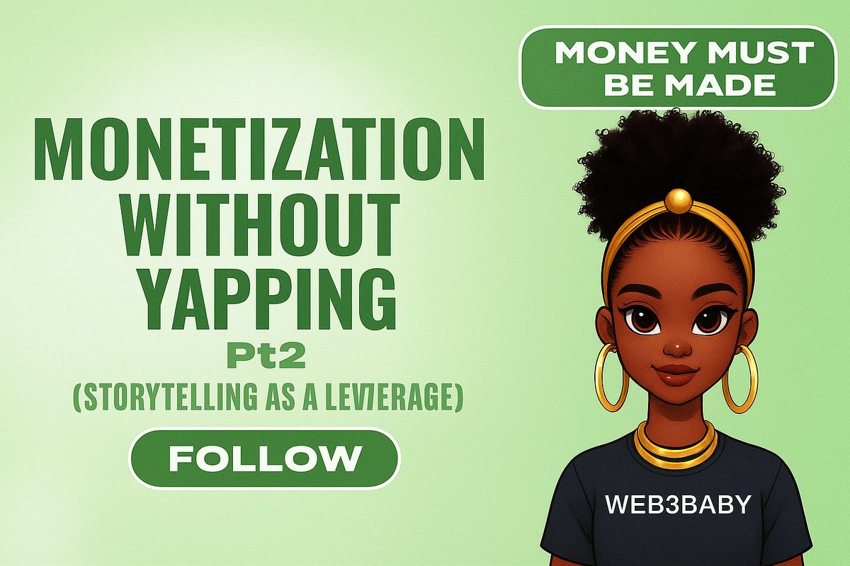 MONETIZATION WITHOUT YAPPING  Pt 2: Storytelling as Leverage

This is a quiet strategy you can use to earn $500/month with no formal role,

Just you, your words, and the ability to make a project’s mission feel real

Here’s how I did it and how you can too☺️🧵👇