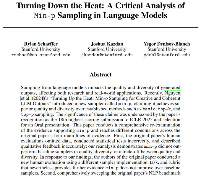 Brb, co-authoring a paper with C. Opus: Turning Up the Heat Again: A coherence study of Min-p