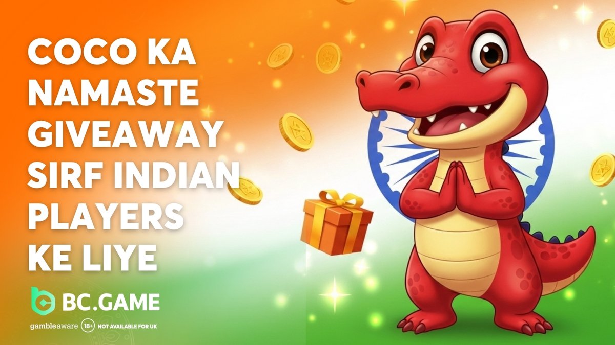 bcgameIN's tweet photo. ๐ COCO GIVEAWAY ALERT๐
๐ซ Coco Keh Raha Hai โ Namaste India๐ฎ๐ณ
๐ Kaise Jeetein?
1๏ธโฃ Follow @bcgameIN
2๏ธโฃ Like Aur Repost
3๏ธโฃ Comment Mein #NamasteIndia & Apna UID Likho
๐ 5 Lucky Players Ko Milega Special Rewards๐ฅ
#CoCo #BCGameIndia #GiveawayAlert #CryptoGaming #CryptoCoin https://t.co/40HjZshEWP