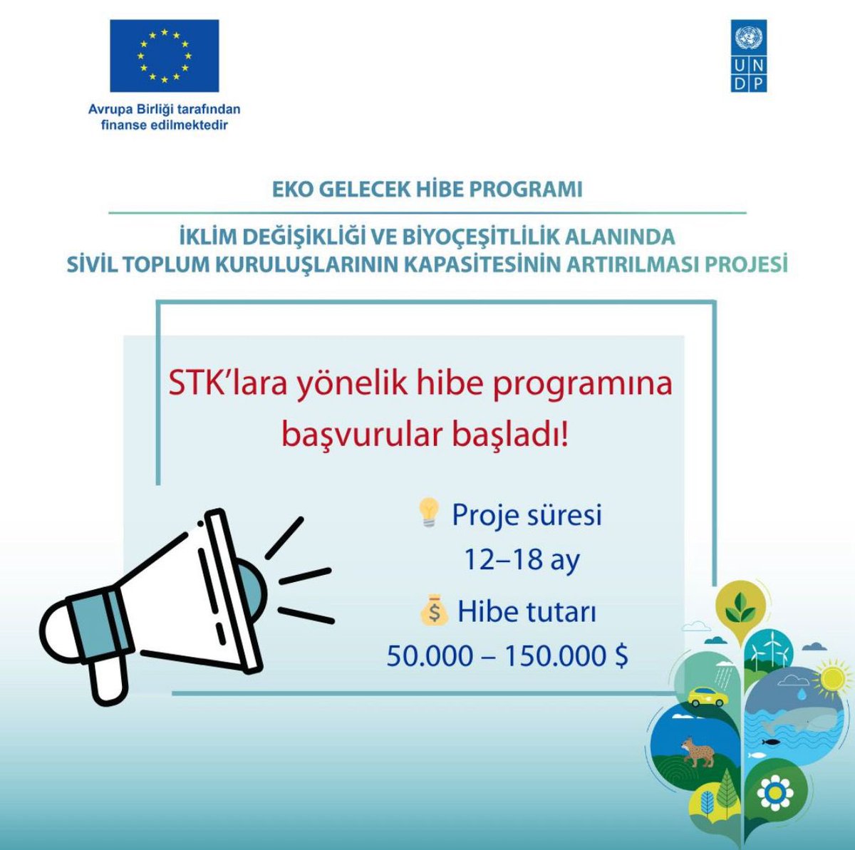 Başvuruya açık ulusal ve uluslararası hibe ve destek programlarının duyurularını web sitemizin Hibe &amp; Fonlar sayfasından takip edebilirsiniz:   
daka.org.tr/hibefonlar