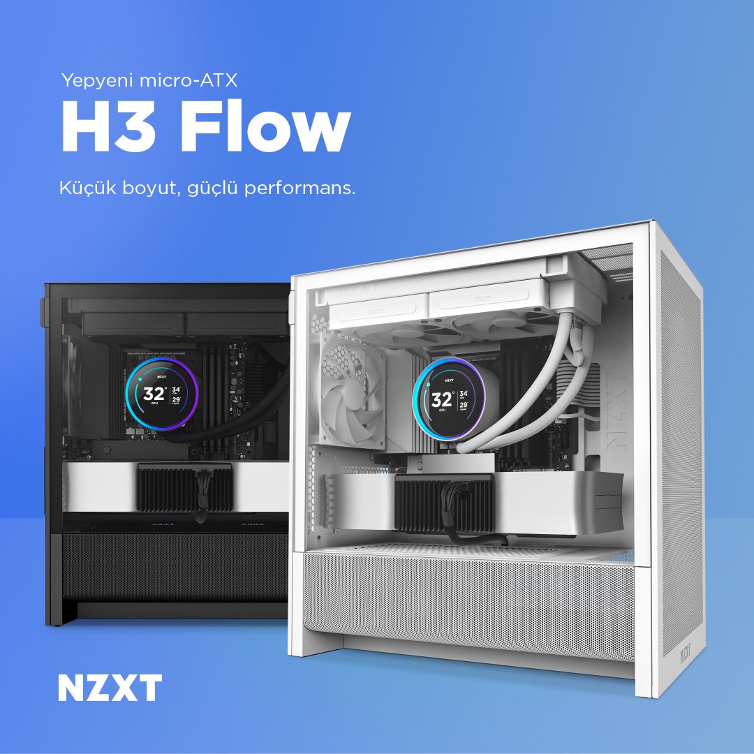 NZXT_Turkiye's tweet photo. Hem kompakt hem serin: Yeni H3 Flow! #NZXTTürkiye https://t.co/46U8TlZ6bs