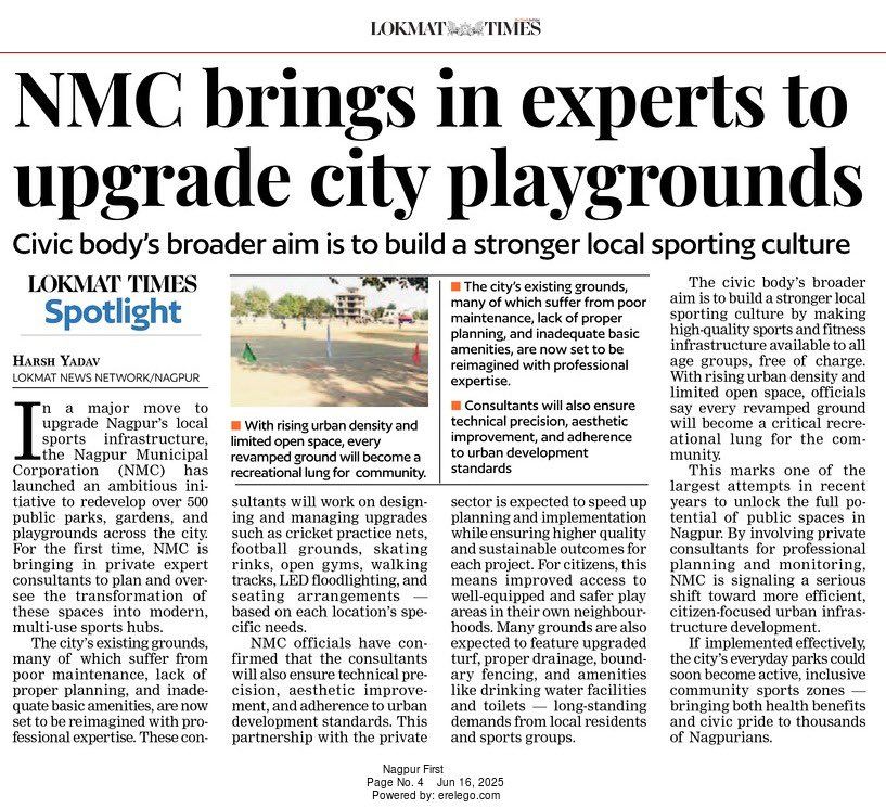 Latest civic update in town.
<a href="/ngpnmc/">Nagpur Municipal Corporation</a> <a href="/Nitngp/">Nagpur Improvement Trust / NMRDA</a> #Nagpur