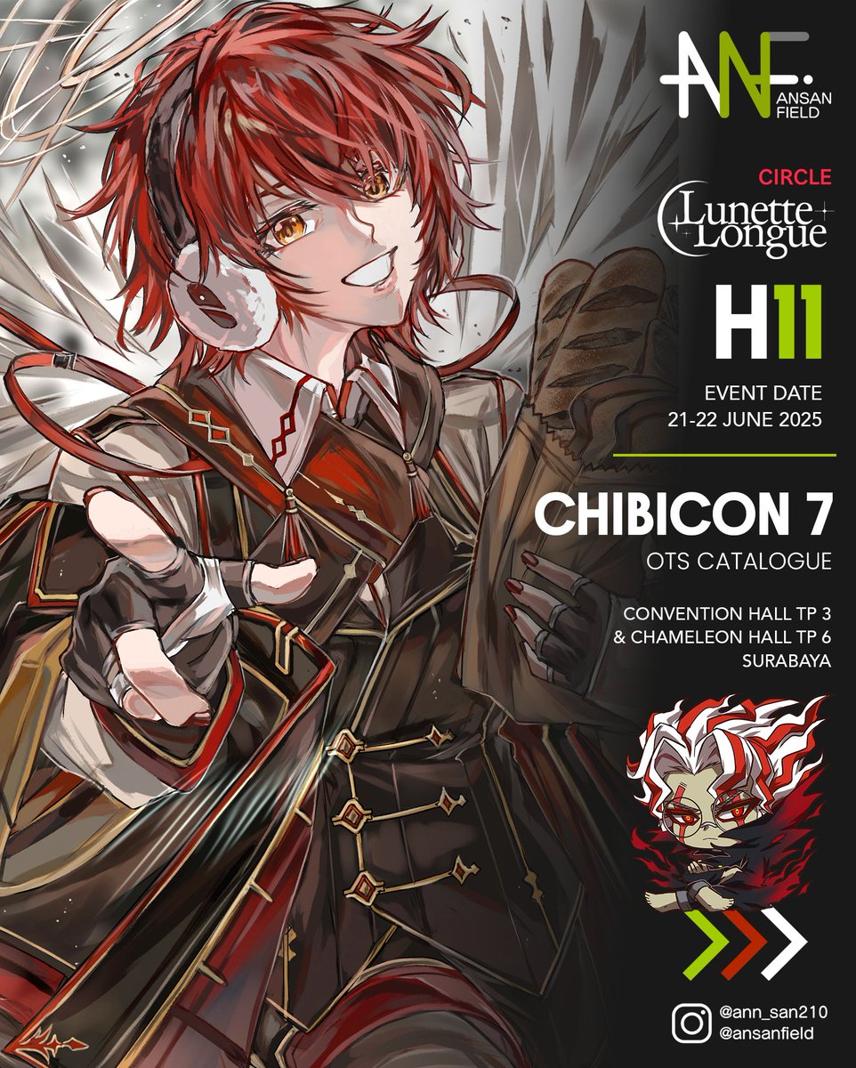Ansanxu's tweet photo. [Shares are appreciated]
Personal OTS Catalogue by me
For Chibicon 7 2025 is here.
Booth H11 | Lunette Longue | Day 1 &amp; 2| Fandom: Mainly Arknights &amp; Dandadan for now
-
#Chibicon7 #Chibicon #Chibicon2025 #chibiconcatalogue #arknights #arknightsglobal #arknightsfanart #dandadan https://t.co/Bkzira0u37