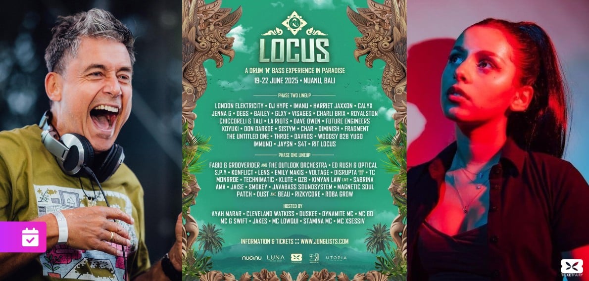 TFword. (@thefckingword) on Twitter photo . <a href="/LOCUS/">LOCUS Drum 'n' Bass</a> heads back to Bali this June for four days of pure drum & bass paradise from June 19 to 22.
Read more and get your tickets: ticketfairy.com/word/2025/06/0…
#musicfestival #dnb #balifestival . <a href="/LOCUS/">LOCUS Drum 'n' Bass</a> heads back to Bali this June for four days of pure drum & bass paradise from June 19 to 22.
Read more and get your tickets: ticketfairy.com/word/2025/06/0…
#musicfestival #dnb #balifestival