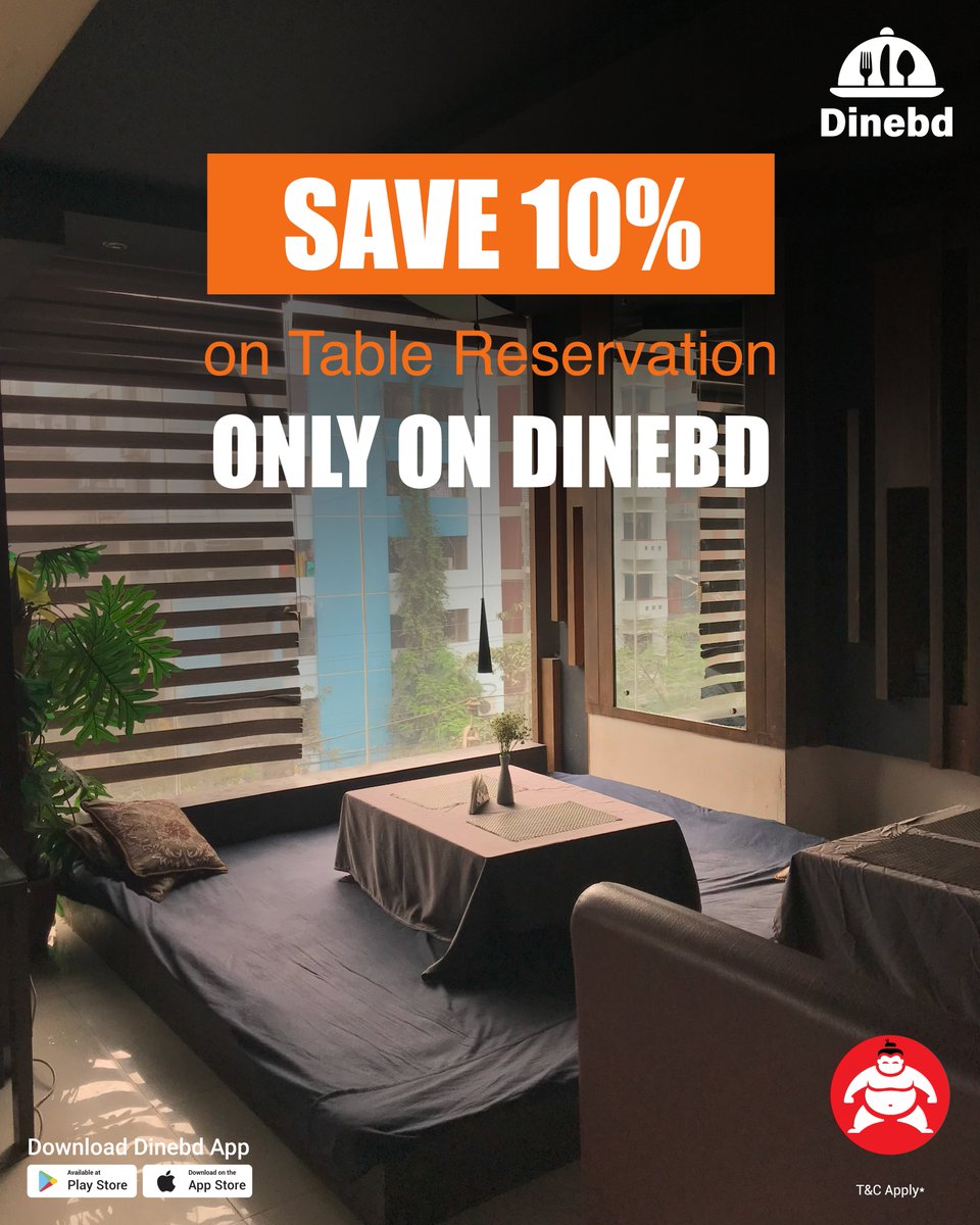 Dinebd_official's tweet photo. Planning a sushi night?
Reserve your table at Sumo Sushi through the Dinebd app and enjoy an exclusive 10% discount.🍣💫
App Link: https://t.co/2MJ0kuIfUB
#dinebd #SumoSushi #uttara #Offers #booknow #FoodAtYourFingertips https://t.co/Och6VI3SvK