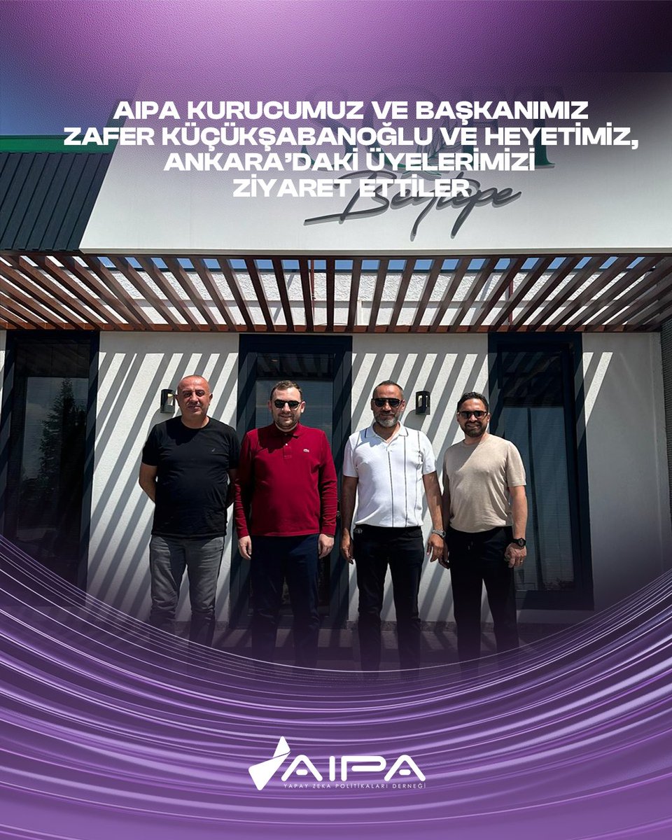 AIPA Kurucumuz ve Başkanımız Zafer Küçükşabanoğlu ve heyetimiz, Ankara’daki üyelerimizi ziyaret ettiler.

* Uzm. Dt. Özge Seçkin Yılmaz
* ⁠Volkan Ünlüel
* ⁠Hüseyin Görkem Keskin
* ⁠Av. Ahmet Buğra Artuç
* ⁠Av. Gülsu Elmas
* ⁠AYD Grup Yönetim Kurulu Başkanı Furkan Aydoğan

*