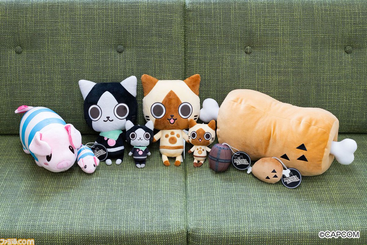 モンハン』アイルー、メラルー、プーギーのかわいいぬいぐるみ