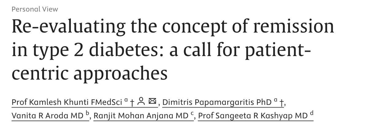 Re-evaluating the concept of remission in type 2 diabetes: a call for patient-centric approaches 

Our Personal View published today <a href="/TheLancetEndo/">The Lancet Diabetes & Endocrinology</a> 

Thank you <a href="/ri_tis/">Dimitris Papamargaritis</a> for meticulously checking the data!

sciencedirect.com/science/articl…

Thank you to all our co-authors