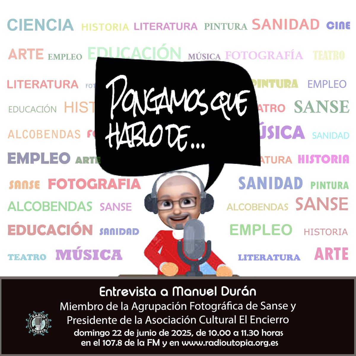 Este domingo en Radio Utopía
radioutopia.org.es
Programas anteriores:
radioutopia.org.es/p/pongamos-que…

#Madrid #Sanse #Alcobendas #Entrevistas #Radio
