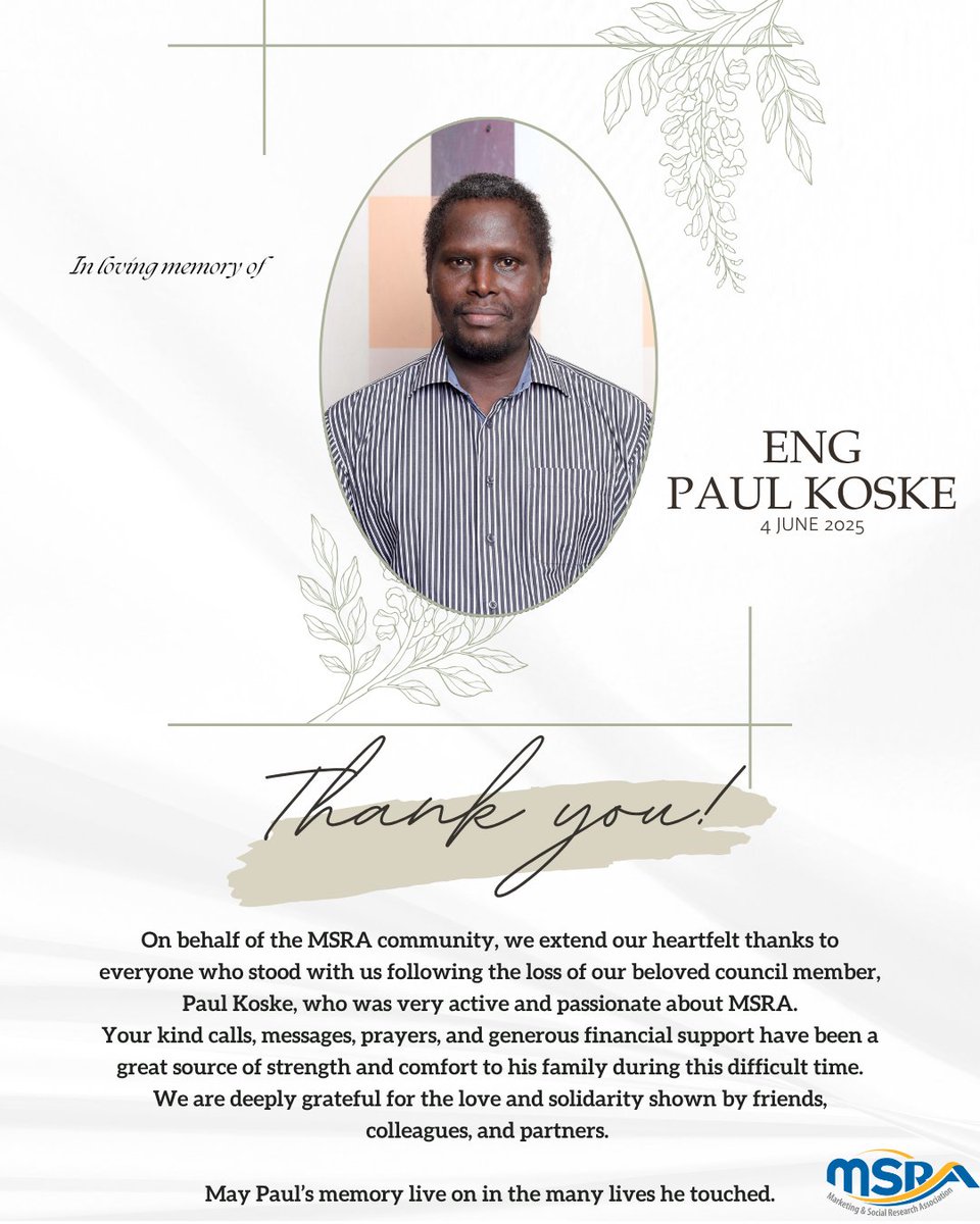MSRAAfrica's tweet photo. As we remember Paul, we reflect on how one voice, when genuine and committed, can shape the spirit of an entire community.

He was never just present — he was engaged, thoughtful, and always pushing us to think bigger. 
To everyone who reached out  — thank you.  #msra #paulkoske https://t.co/hTIXCLiGfK
