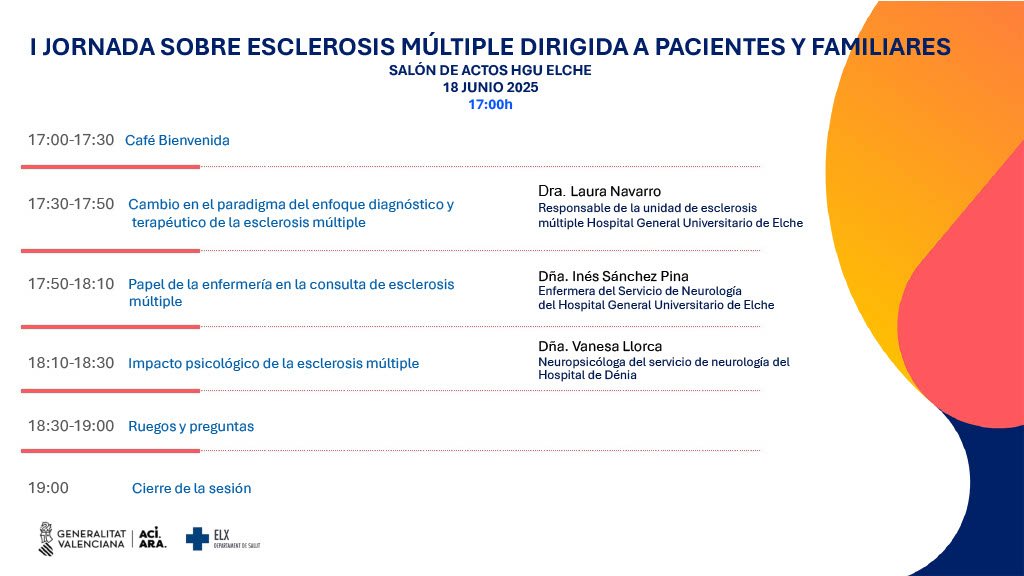 📌El Hospital General Universitario de #Elche trata aproximadamente a 250 pacientes con #esclerosismúltiple 

✔️🗣📣HOY miércoles 18 de junio el hospital acoge unas jornadas de puertas abiertas para pacientes y familiares 

👇👇👇

n9.cl/sav5g