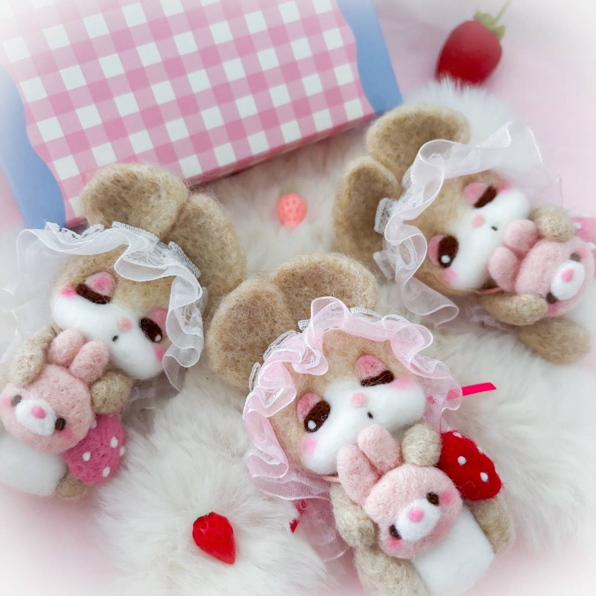 ☆Handmade☆羊毛フェルト☆三つ子の雷坊や達✩.*˚ ☆Handmade☆羊毛フェルト☆三つ子の雷坊や達✩.*˚