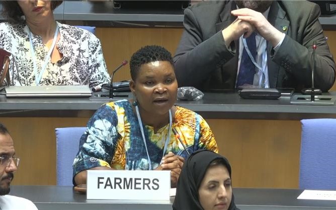 EAFFinfo's tweet image. “Farmers must be seen as co-creators, implementers, and innovators of solutions, not recipients of top-down solutions,” said the EAFF President.
@elizabethnsima at #UNFCCC in Bonn. She called for inclusive climate planning, fair value chains & enabling policies. #FamilyFarmers