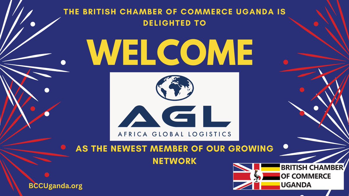 <a href="/BritChamUg/">British Chamber of Commerce Uganda 🇺🇬🇬🇧</a> wishes to extend a warm welcome to
<a href="/AGLgroup_/">AGL Africa Global Logistics</a> as a new member of our growing Chamber. #strongertogether #bccu #economicgrowth #partnership
