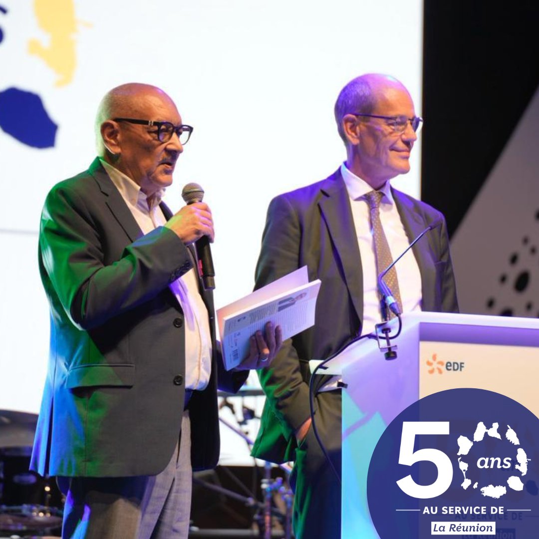 EDF à La Réunion (@edf_reunion) on Twitter photo Hier, nous avons célébré les 50 ans d’EDF à La Réunion aux côtés de Bernard Fontana, Antoine Jourdain, Dominique Charzat et de nombreux partenaires.
Un demi-siècle d’engagement pour le territoire et sa transition énergétique. Merci à nos agents et partenaires ! Hier, nous avons célébré les 50 ans d’EDF à La Réunion aux côtés de Bernard Fontana, Antoine Jourdain, Dominique Charzat et de nombreux partenaires.
Un demi-siècle d’engagement pour le territoire et sa transition énergétique. Merci à nos agents et partenaires !