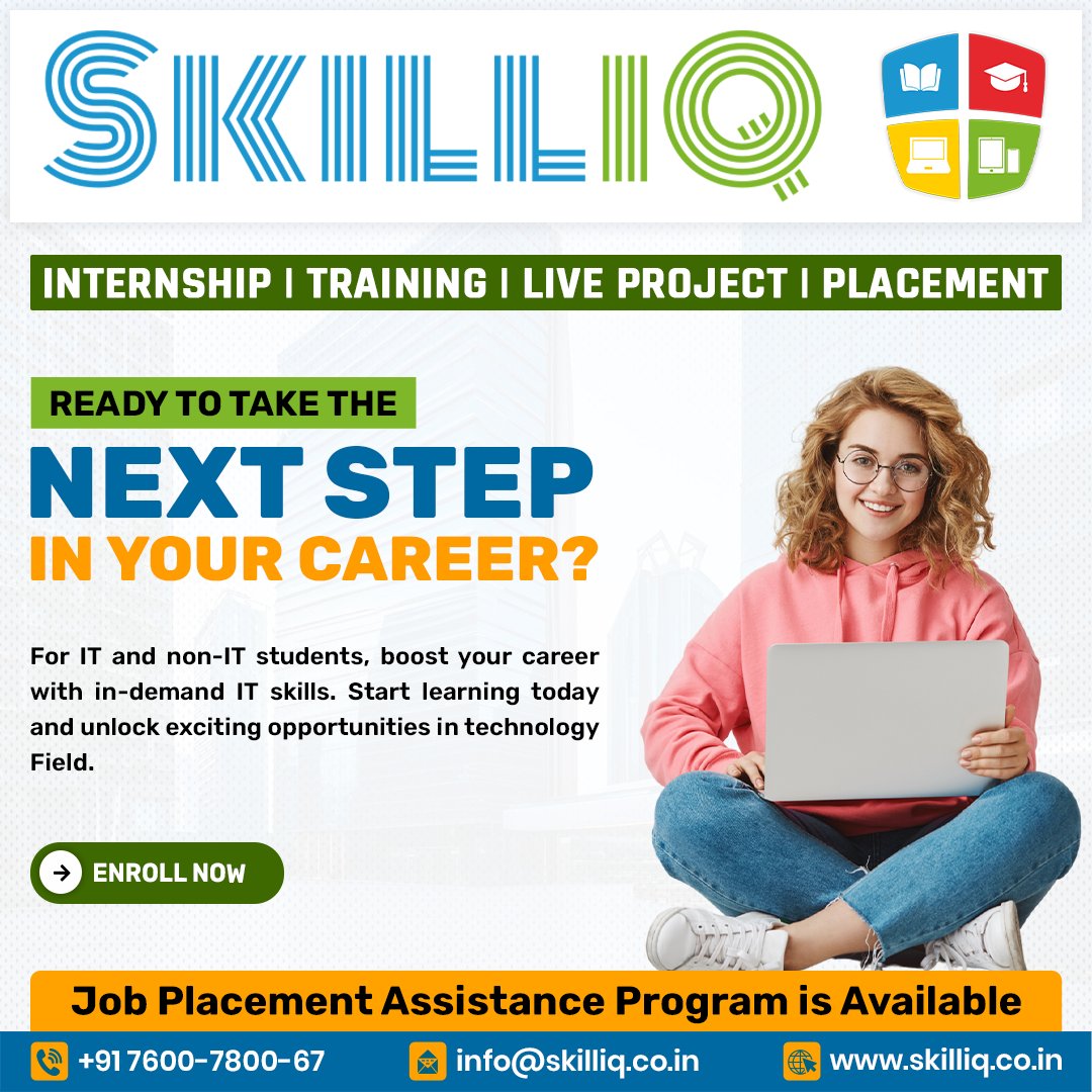 SkillIQCourse's tweet image. 🎯 Ready to level up your career?

Join SkillIQ for hands-on training, live projects, and 100% job placement support.

Start your journey today! 🚀

👉 skilliq.co.in | 📞 +91 7600-7800-67

#SkillIQ #CareerGrowth #AhmedabadJobs #TechTraining #JobReadySkills