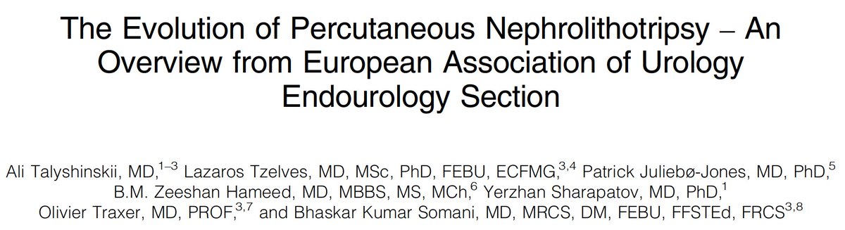 Timeline + evolution of PCNL. Everything about its story - history, positioning, imaging, puncture, dilatation, size and fragmentation devices. A time piece!!! <a href="/Uroweb/">European Association of Urology (EAU)</a> <a href="/EauPatient/">EAU Patient Information</a> <a href="/JEndourology/">Journal of Endourology</a> <a href="/YAUEndourology/">YAU ENDOUROLOGY</a> <a href="/eauyoungurology/">EAU Young Urologists</a> <a href="/BAUSurology/">BAUS</a> <a href="/BAUSendourology/">BAUS Endourology</a> <a href="/OTRAXER/">Olivier Traxer</a> <a href="/PETRAurogroup/">PETRA</a>