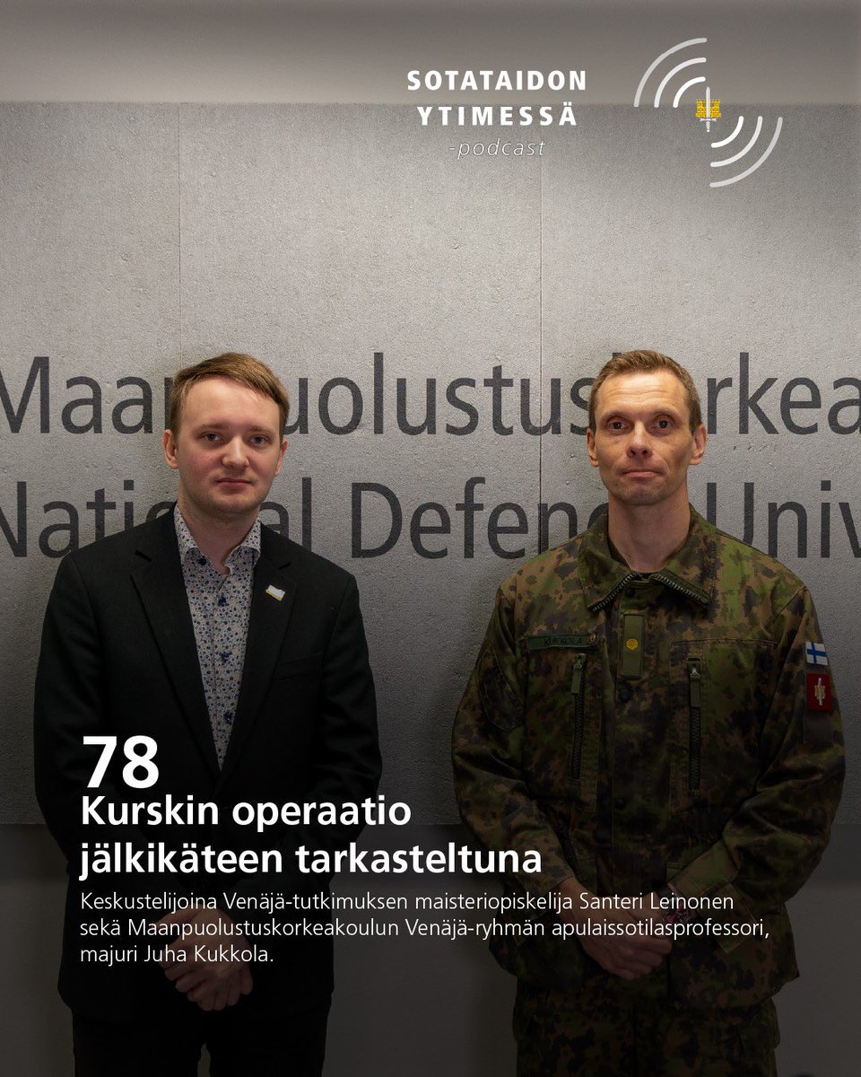🎙️Ukraina onnistui yllättämään Venäjän hyökätessään Kurskin alueelle elokuussa 2024.

Mitä operaatiosta voidaan sanoa ja tulkita nyt, lähes vuotta myöhemmin? Mikä sai Ukrainan ryhtymään hyökkäykseen ja mitä vaikutuksia sillä oli sodan kulkuun?

🎧: open.spotify.com/episode/6HwSwb…