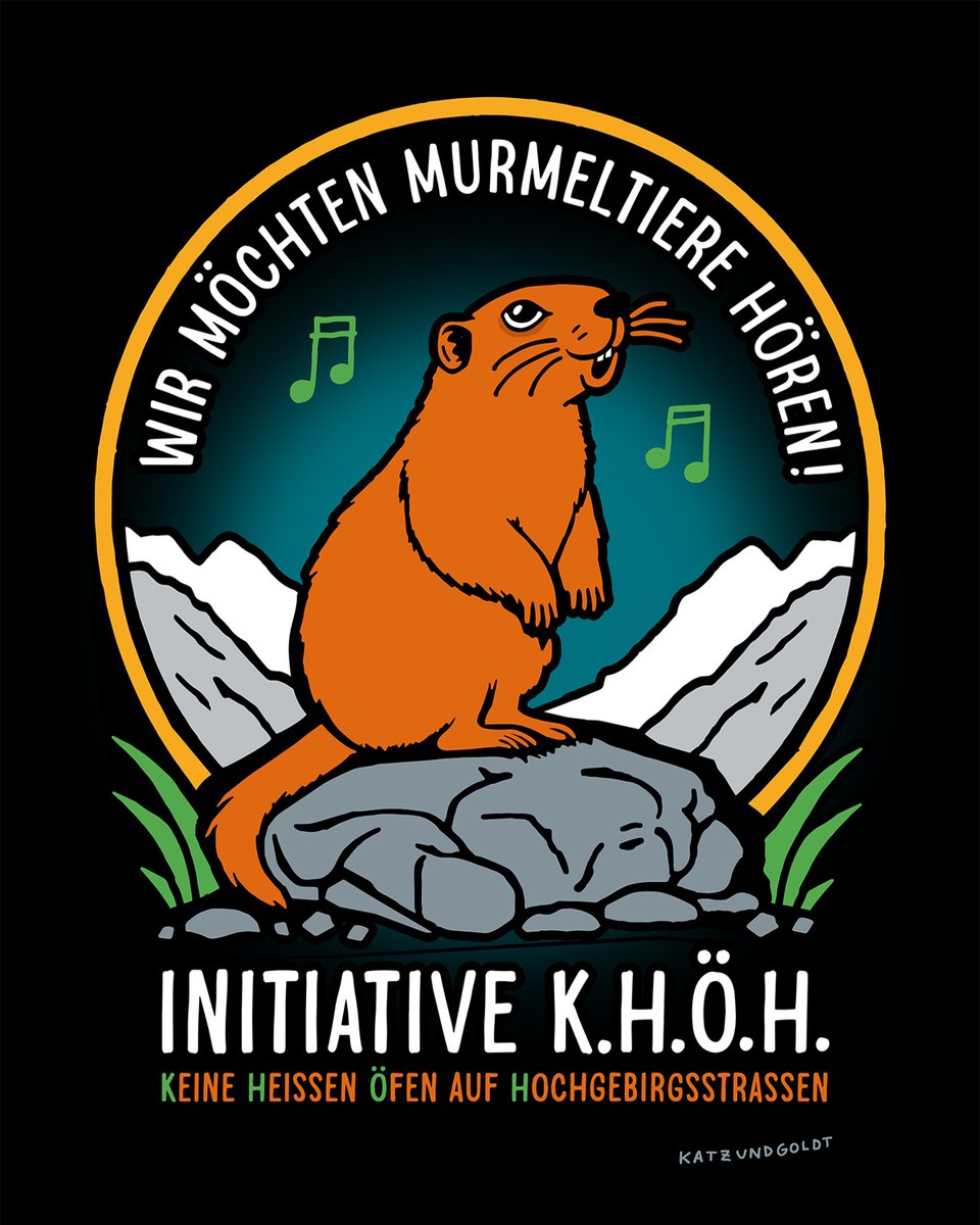 Notwendige Initiative für alle hübschen Hochgebirgsrouten: „Wir möchten Murmeltiere hören! Keine heißen Öfen auf Hochgebirgsstraßen!“ → katzundgoldt.de/ru_murmeltier.…