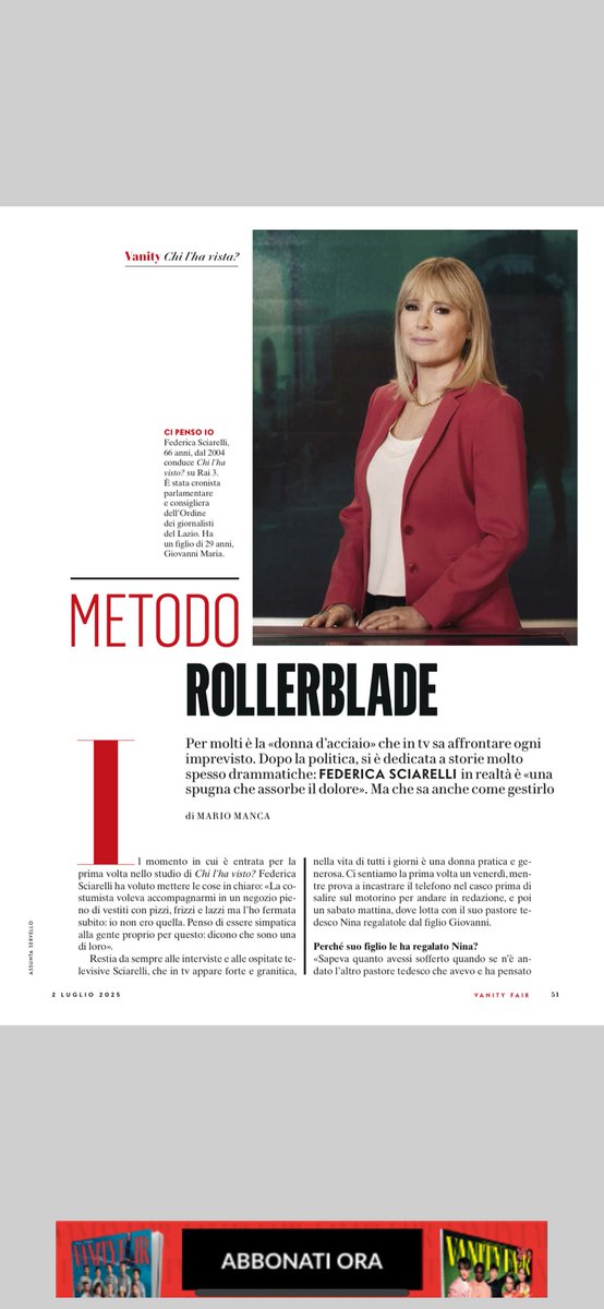 Mario Manca (@mariomanca) on Twitter photo Su <a href="/VanityFairIt/">Vanity Fair Italia</a> di questa settimana intervisto questa signora qui. E, tra chi vedrebbe bene al suo posto un futuro e la critica di Aldo Grasso su come la tv stia affrontando il caso Garlasco, abbiamo parlato di tutto. In edicola. #chilhavisto Su <a href="/VanityFairIt/">Vanity Fair Italia</a> di questa settimana intervisto questa signora qui. E, tra chi vedrebbe bene al suo posto un futuro e la critica di Aldo Grasso su come la tv stia affrontando il caso Garlasco, abbiamo parlato di tutto. In edicola. #chilhavisto