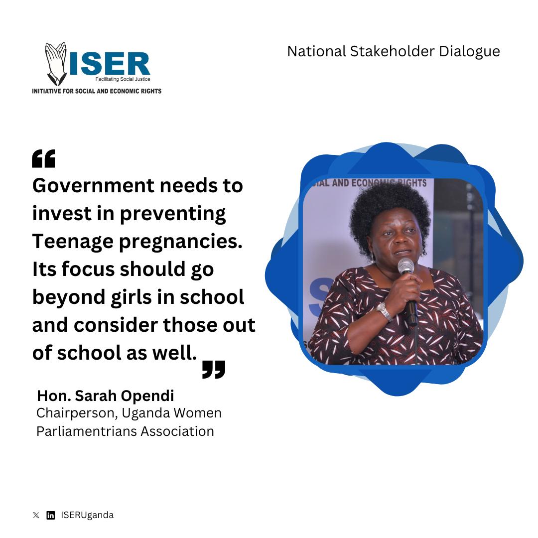 Hon. Sarah Opendi, Chairperson of @UWOPA256, emphasized that addressing teenage pregnancy requires deliberate and targeted action. 

#EndTeenPregnancyUG
#EducationForAll
#LetGirlsLearn
#LetGirlsStayInSchool