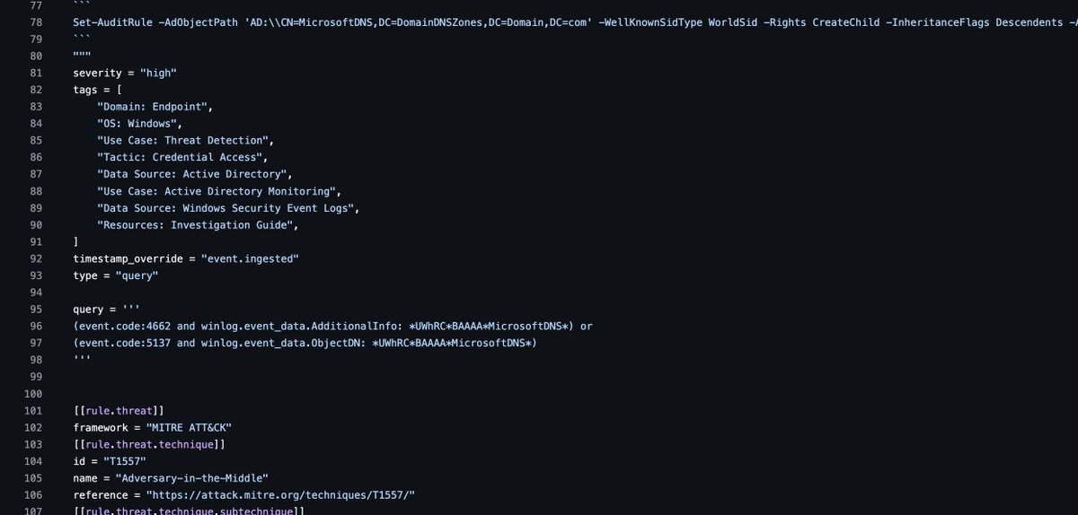 SBousseaden's tweet image. some cool #Elastic detections added by @_w0rk3r to identify potential kerberos SPN Spoofing via the CredMarshalTargetInfo primitive (abused in CVE-2025-33073 and also in other Kerberos reflection attacks):

synacktiv.com/publications/n…

github.com/elastic/detect…

github.com/elastic/detect…