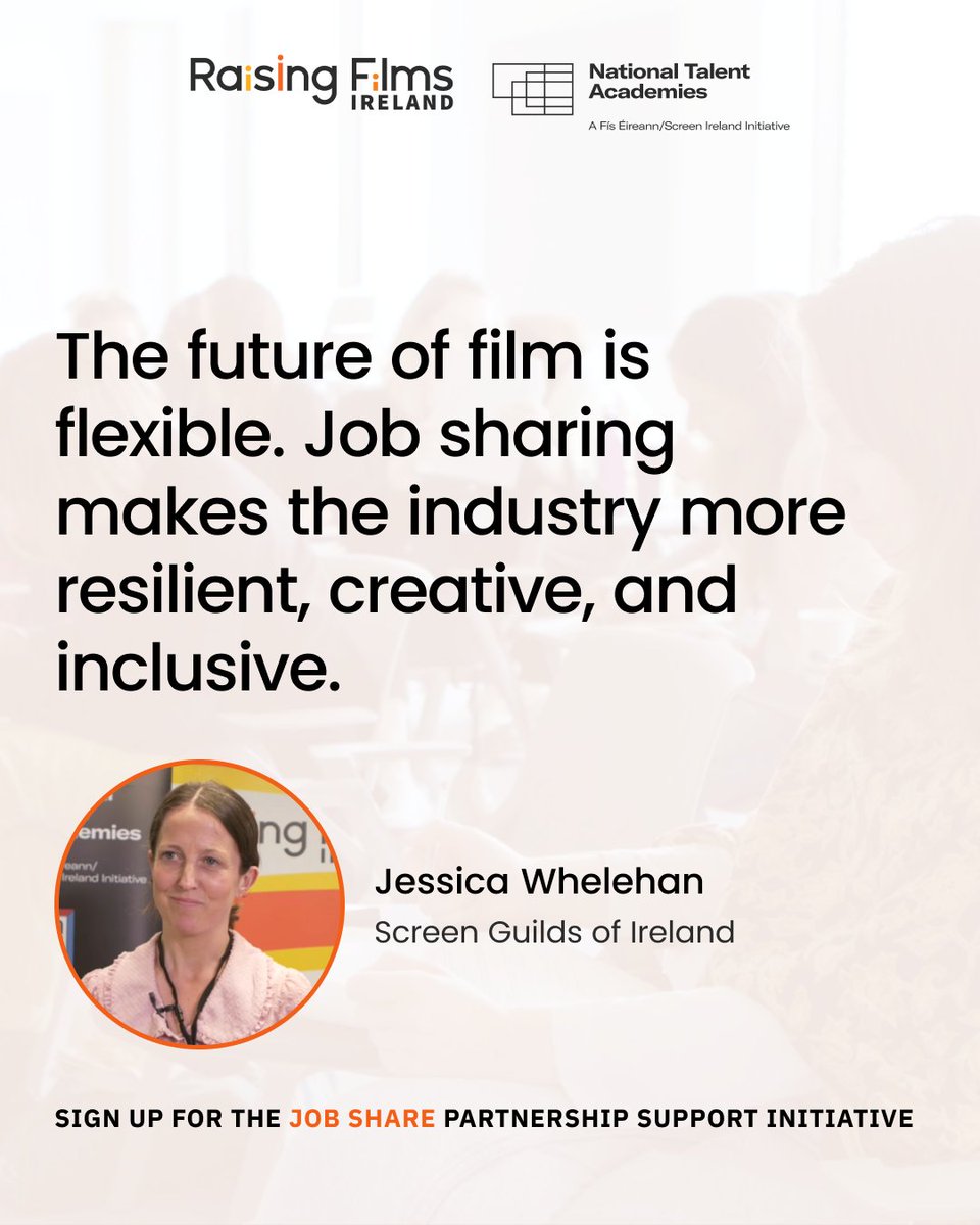 National Talent Academies (@talentacademies) on Twitter photo Jessica Whelehan (Screen Guild of Ireland) says: “Job sharing makes the industry more resilient, creative, and inclusive.”
Get matched with real productions + support:
nationaltalentacademies.ie/courses-activi…
#JobShare
<a href="/TalentAcademies/">National Talent Academies</a>
Raising Films Ireland
<a href="/ScreenIreland/">Screen Ireland</a>
<a href="/screenproducers/">Screen Producers Ireland</a> Jessica Whelehan (Screen Guild of Ireland) says: “Job sharing makes the industry more resilient, creative, and inclusive.”
Get matched with real productions + support:
nationaltalentacademies.ie/courses-activi…
#JobShare
<a href="/TalentAcademies/">National Talent Academies</a>
Raising Films Ireland
<a href="/ScreenIreland/">Screen Ireland</a>
<a href="/screenproducers/">Screen Producers Ireland</a>