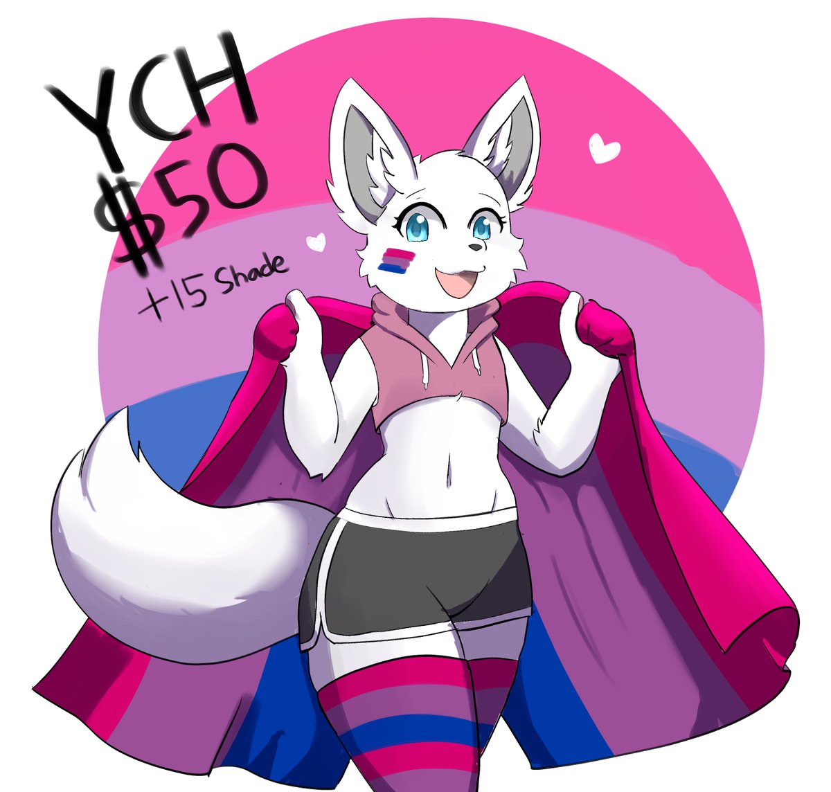 Doing a pride YCH cuz why not >w<

Outfit and flag can be changed, just let me know how much do you want to change the design and I'll see what i can work with.