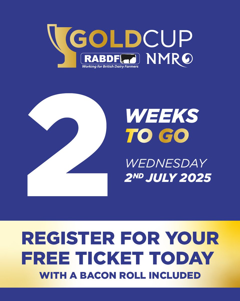 🗓️ Two weeks until the RABDF/NMR Gold Cup Open Day — make sure it’s in your diary!
Expect expert talks, farm tours &amp; networking.
🎟️ Book your FREE tickets today!
👉 loom.ly/TD5N9jk
We can’t wait to see you there!
#GoldCupOpenDay #RABDF #NMR #DairyFarming #FarmEvents