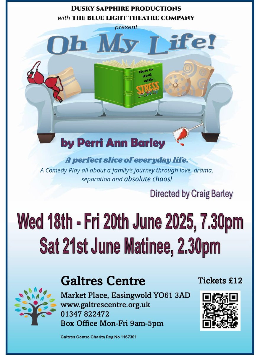OPENING NIGHT TONIGHT!!!
This hilarious and brilliantly written play by <a href="/PerriAnnBarley/">Perri Ann Barley</a> is too good to miss.  Tickets available via galtrescentre.org.uk 01347 822472 or on the door!  

(Script also available for hire - contact duskysapphire@outlook.com for more information)