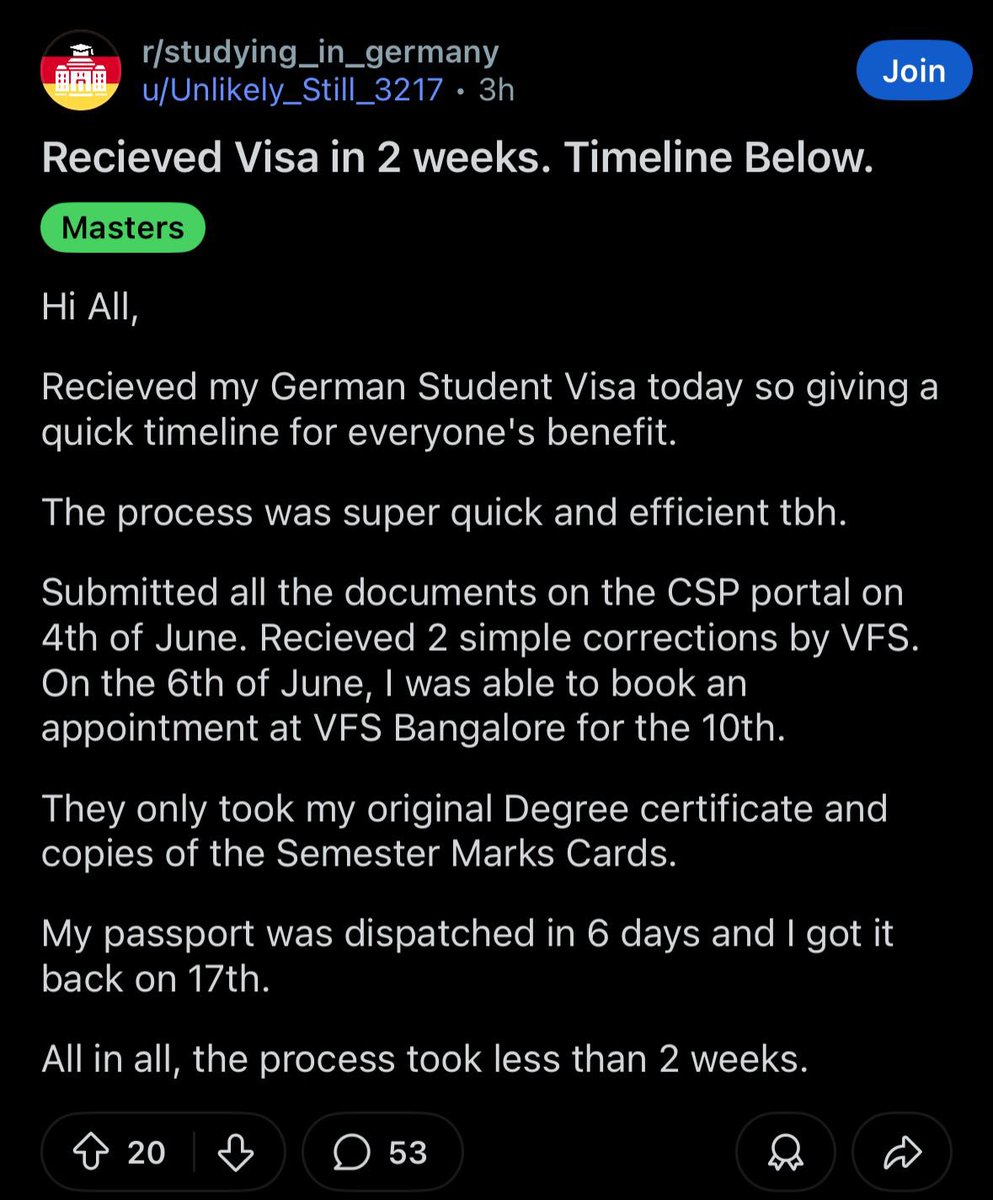 Garimad07's tweet photo. @GermanyinIndia Students in Bangalore are getting visa in 2 weeks as they don’t have to face any glitch as students from north India are facing. Students in Delhi region are facing a delay which is not just affecting our studies but also affecting our mental health.
@GermanyinIndia @AmbAckermann https://t.co/BIqiGGCA2o