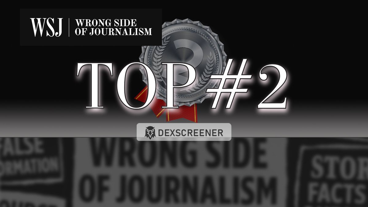 wrongjournalism's tweet photo. 🎉 $WSJ is not a rumor. Top#2 on DexScreener confirms it. Are you in?
https://t.co/bVd83loi4z https://t.co/xQtDxwo51Y