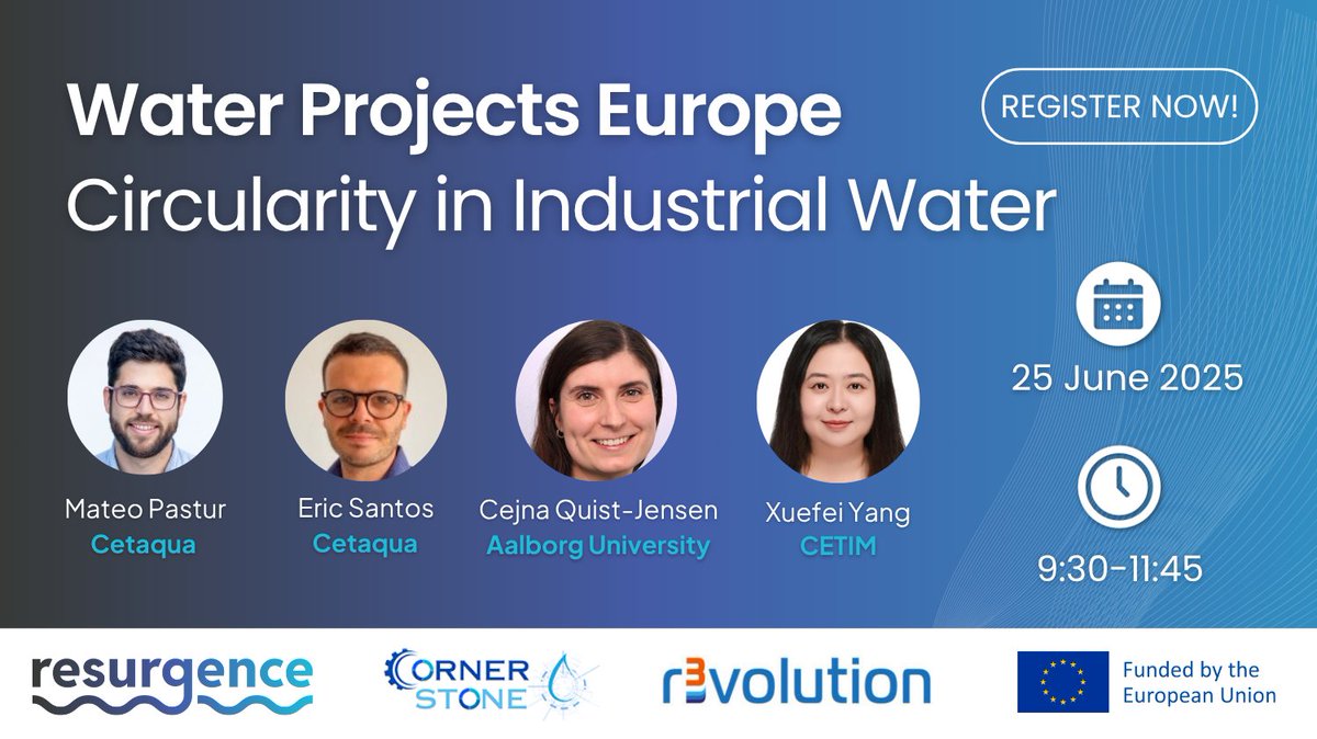 Our speakers are ready for our free #WPE online event on #IndustrialWater! 🎙️

🗓️June 25 | 9:30-11:45

What's on the agenda?

🔹Keynote on EU Industrial Strategy
🔹Innovations from 3 #EUprojects
🔹A joint panel on a circular future

Register at 👉watereurope.eu/event/water-pr…