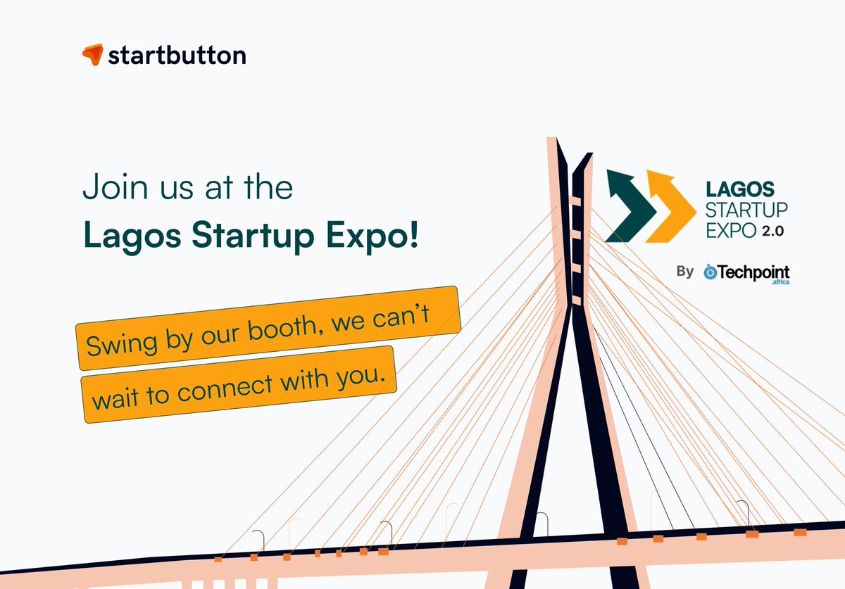 StartbuttonHQ's tweet photo. We will be at the Lagos startup expo by @TechpointAfrica
We canβt wait to connect with you π
Swing by our booth, we have something for you!
#lagosstartupexpo #lagosstartupexpo2025 #startbutton https://t.co/LnySn48kku