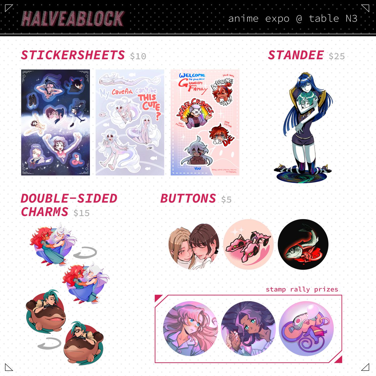 AX catalog - i have a lot of new things this year (namely comics, fish, and yuri...). come visit me at table N3!

🧵stamp rallies linked in thread 

#AnimeExpo #AX2025 #AX2025ArtistAlley #AXArtistAlley2025 #AXCatalog