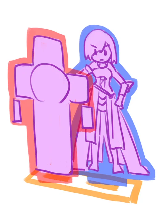 ジャストアイディアメモ。 マシュの立ち絵盾ありなしどっちも楽しめるアクスタが欲しい。 ないなら作るかとも思うけど、公式のポーズ以外でいい感じに描ける気がしないからネタだけ供養かな……