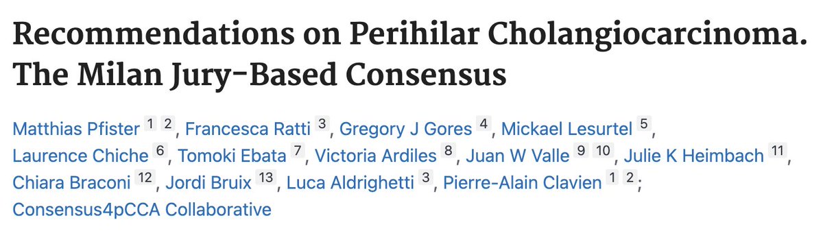 The Milan Consensus recommendations for peripheral CCA are available.  International experts delivered statements that were evaluated by an independent jury. It exposes and grades the available evidence and the research needs pubmed.ncbi.nlm.nih.gov/40478744/
<a href="/hospitalclinic/">Hospital Clínic</a> <a href="/idibaps/">IDIBAPS</a>