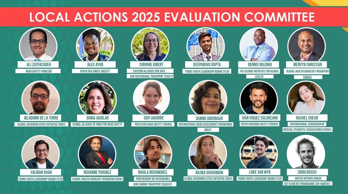 ClaiminOurSpace's tweet image. Meet the 2025 Local Actions Evaluation Committee.
🌍 Local Actions is YOURS’ flagship programme supporting youth-led mobility projects tackling road safety and sustainability challenges from the ground up.
As part of the 2025 cycle, we were honoured to count on the support of a…