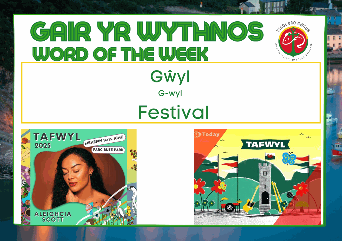 Gair yr wythnos gyfer Mehefin 18 yw...