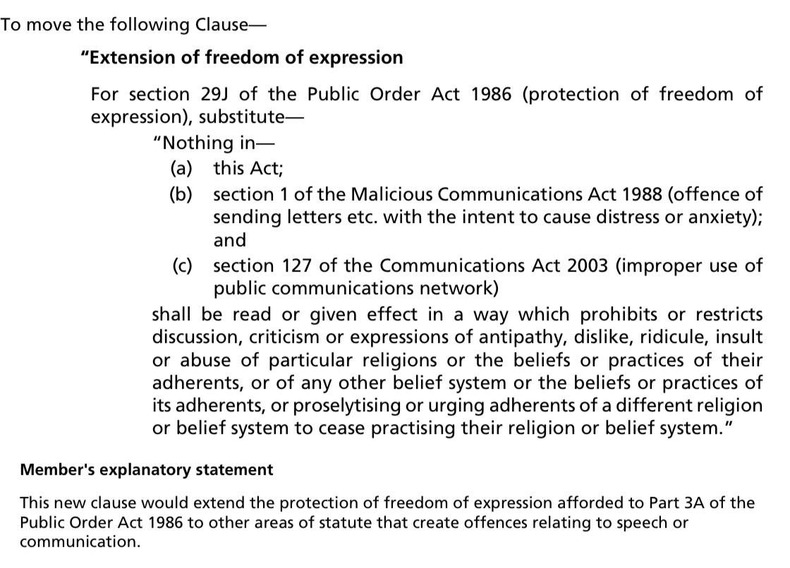NJ_Timothy's tweet photo. Today my campaign against Britain’s new Islamic blasphemy law continues. 

My amendment to the Crime and Policing Bill would stop people being prosecuted for criticising religious ideas.

I’m grateful for cross-party support. Please do ask your MP to back me. https://t.co/g2et9ndBl2
