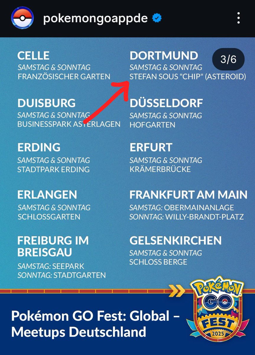 Don’t you know where to play PoGo Global Go Fest? Come to us to Dortmund. 

You can find our Meetup on Campfire!! Let’s play together ☺️

#PokemonGOFest2025 #PokemonGOCommunity
#PokemonGo
#CommunityAmbassador
#CampfireApp