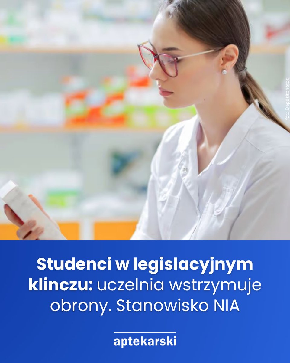 Magazyn Aptekarski (@magaptek) on Twitter photo 🎓 Uniwersytet Medyczny w Poznaniu wstrzymał możliwość przystępowania do egzaminów dyplomowych na farmacji. Powód? Chaos legislacyjny i rozbieżne interpretacje przepisów. Jest stanowisko NIA <a href="/NaczelnaA/">Naczelna Izba Aptekarska</a>: aptekarski.com/artykul/studen… 🎓 Uniwersytet Medyczny w Poznaniu wstrzymał możliwość przystępowania do egzaminów dyplomowych na farmacji. Powód? Chaos legislacyjny i rozbieżne interpretacje przepisów. Jest stanowisko NIA <a href="/NaczelnaA/">Naczelna Izba Aptekarska</a>: aptekarski.com/artykul/studen…